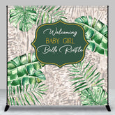 Aperturee - Green Monsteras Tropical Custom Baby Shower Backdrops